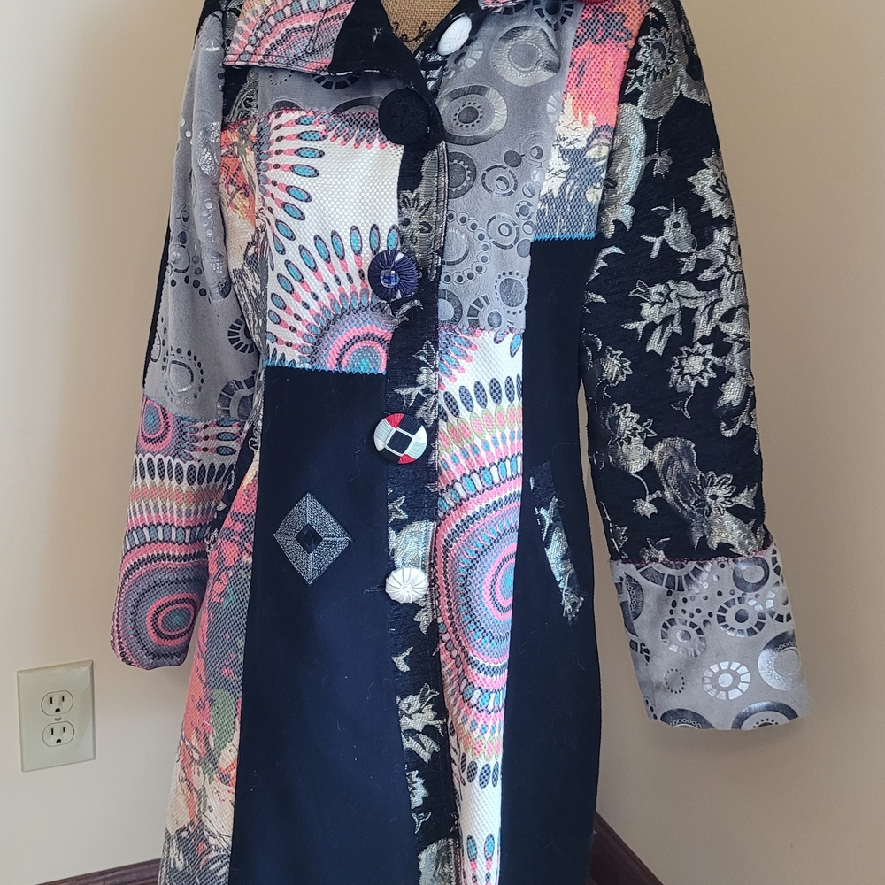 Adore Multicolor Patchwork Coat - Picture 10 of 10